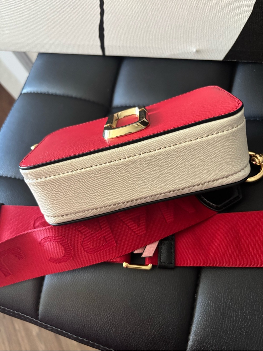 Marc Jacobs Red Snapshot Camera Crossbody with Wide Logo Strap - Picture 9 of 12